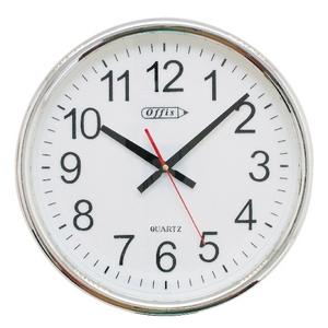 Zegar cienny chromowany 25cm (termometr+higr)